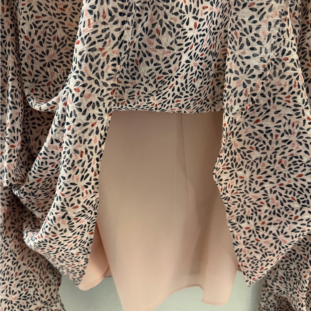 BCBGeneration Women's Pink and Black Patterned Blouse - Picture 5 of 6
